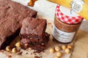 Hazelnoot brownie met banaan