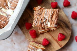 Frambozencake met witte chocolade